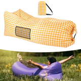 Maxbell Inflatable Lounger Chair Lazy for Backyard Outdoor and Indoor Easy Setup Yellow White