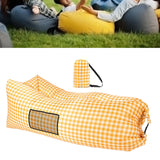 Maxbell Inflatable Lounger Chair Lazy for Backyard Outdoor and Indoor Easy Setup Yellow White