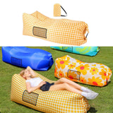 Maxbell Inflatable Lounger Chair Lazy for Backyard Outdoor and Indoor Easy Setup Yellow White