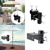 Maxbell Adjustable Patio Umbrella Holder Parasol Clamp Bracket for Balcony Pool Deck Diameter 3.9cm