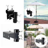 Maxbell Adjustable Patio Umbrella Holder Parasol Clamp Bracket for Balcony Pool Deck Diameter 3.9cm