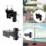 Maxbell Adjustable Patio Umbrella Holder Parasol Clamp Bracket for Balcony Pool Deck Diameter 3.9cm