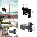 Maxbell Adjustable Patio Umbrella Holder Parasol Clamp Bracket for Balcony Pool Deck Diameter 3.9cm