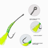 Maxbell 4Pcs Fly Fishing Lures High Visibility Supplies Fishing Equipment with Hooks Style B
