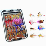 Maxbell 24 Pieces Fishing Flies Assortment Fly Fishing Kit for Bass Grayling Panfish