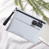 Maxbell Storage Bag with Password Lock Case Travel Tote Bag for Cord Earphone Wallet Grey