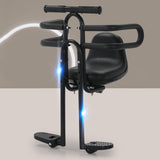 Maxbell Bicycle Front Seat for Kids for 6 Months - 8 Years Old Mountain Bike Outdoor Black with Armrests