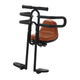 Maxbell Bicycle Front Seat for Kids for 6 Months - 8 Years Old Mountain Bike Outdoor Brown with Armrests