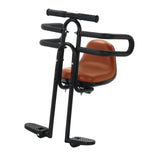 Maxbell Bicycle Front Seat for Kids for 6 Months - 8 Years Old Mountain Bike Outdoor Brown with Armrests