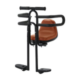 Maxbell Bicycle Front Seat for Kids for 6 Months - 8 Years Old Mountain Bike Outdoor Brown with Armrests