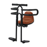 Maxbell Bicycle Front Seat for Kids for 6 Months - 8 Years Old Mountain Bike Outdoor Brown with Armrests