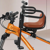Maxbell Bicycle Front Seat for Kids for 6 Months - 8 Years Old Mountain Bike Outdoor Brown with Armrests