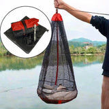 Maxbell Drawstring Fishing Net Foldable Lightweight Mesh Net for Crayfish Small Fish Net Ground Nail Bag