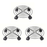 Maxbell 4x Flower Pot Base Round Indoor and Outdoor Planter Pots Rolling Plant Cart