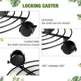 Maxbell 4x Flower Pot Base Round Indoor and Outdoor Planter Pots Rolling Plant Cart