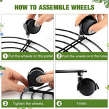 Maxbell 4x Flower Pot Base Round Indoor and Outdoor Planter Pots Rolling Plant Cart