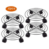 Maxbell 4x Flower Pot Base Round Indoor and Outdoor Planter Pots Rolling Plant Cart