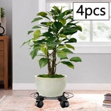 Maxbell 4x Flower Pot Base Round Indoor and Outdoor Planter Pots Rolling Plant Cart