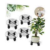 Maxbell 4x Flower Pot Base Round Indoor and Outdoor Planter Pots Rolling Plant Cart