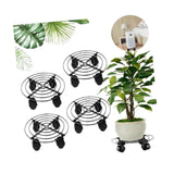 Maxbell 4x Flower Pot Base Round Indoor and Outdoor Planter Pots Rolling Plant Cart