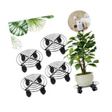 Maxbell 4x Flower Pot Base Round Indoor and Outdoor Planter Pots Rolling Plant Cart