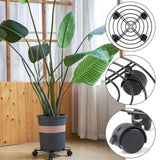 Maxbell 4x Flower Pot Base Round Indoor and Outdoor Planter Pots Rolling Plant Cart