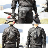 Maxbell Men's Drop Leg Bag Motorcycle Men Waist Belt Bag for Hiking Traveling Riding Style B