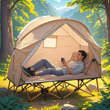 Maxbell Camping Tent Easy Setup Compact Backpacking Tent for Hunting Camping Fishing Khaki