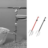 Maxbell Fishing Rod Holder for Ground Sturdy Suppot Stand for Outdoor Camping Hiking Red