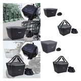 Maxbell Electric Bike Basket Liner Sunproof Practical Black Bicycle Front Basket Bag 27cmx29cmx19cm Without Handle