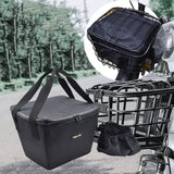 Maxbell Electric Bike Basket Liner Sunproof Practical Black Bicycle Front Basket Bag 27cmx29cmx19cm With Handles