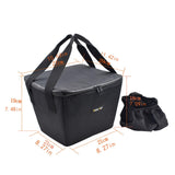 Maxbell Electric Bike Basket Liner Sunproof Practical Black Bicycle Front Basket Bag 27cmx29cmx19cm With Handles