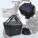 Maxbell Electric Bike Basket Liner Sunproof Practical Black Bicycle Front Basket Bag 31cmx26cmx25cm With Handles