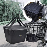 Maxbell Electric Bike Basket Liner Sunproof Practical Black Bicycle Front Basket Bag 31cmx26cmx25cm With Handles