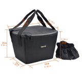Maxbell Electric Bike Basket Liner Sunproof Practical Black Bicycle Front Basket Bag 31cmx26cmx25cm With Handles