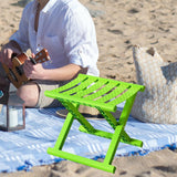Maxbell Plastic Foldable Camping Stool for Barbecue 9.4x11.8x9.4inch Multifunctional Green