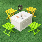 Maxbell Plastic Foldable Camping Stool for Barbecue 9.4x11.8x9.4inch Multifunctional Green