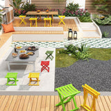 Maxbell Plastic Foldable Camping Stool for Barbecue 9.4x11.8x9.4inch Multifunctional Green