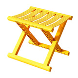 Maxbell Plastic Foldable Camping Stool for Barbecue 9.4x11.8x9.4inch Multifunctional Yellow