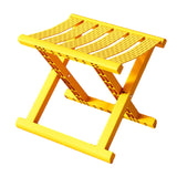 Maxbell Plastic Foldable Camping Stool for Barbecue 9.4x11.8x9.4inch Multifunctional Yellow
