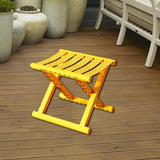 Maxbell Plastic Foldable Camping Stool for Barbecue 9.4x11.8x9.4inch Multifunctional Yellow