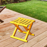 Maxbell Plastic Foldable Camping Stool for Barbecue 9.4x11.8x9.4inch Multifunctional Yellow