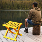 Maxbell Plastic Foldable Camping Stool for Barbecue 9.4x11.8x9.4inch Multifunctional Yellow