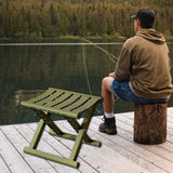 Maxbell Plastic Foldable Camping Stool for Barbecue 9.4x11.8x9.4inch Multifunctional Dark Green