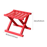 Maxbell Plastic Foldable Camping Stool for Barbecue 9.4x11.8x9.4inch Multifunctional Red