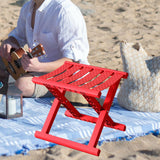 Maxbell Plastic Foldable Camping Stool for Barbecue 9.4x11.8x9.4inch Multifunctional Red