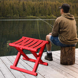 Maxbell Plastic Foldable Camping Stool for Barbecue 9.4x11.8x9.4inch Multifunctional Red