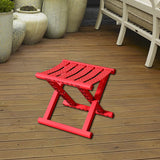 Maxbell Plastic Foldable Camping Stool for Barbecue 9.4x11.8x9.4inch Multifunctional Red