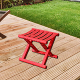 Maxbell Plastic Foldable Camping Stool for Barbecue 9.4x11.8x9.4inch Multifunctional Red