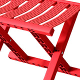 Maxbell Plastic Foldable Camping Stool for Barbecue 9.4x11.8x9.4inch Multifunctional Red